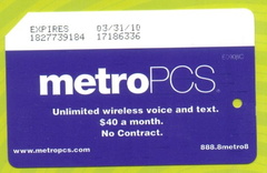 metroPCS Metrocard